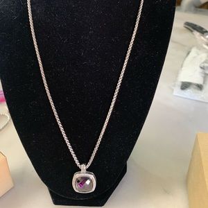Necklace with purple pendant